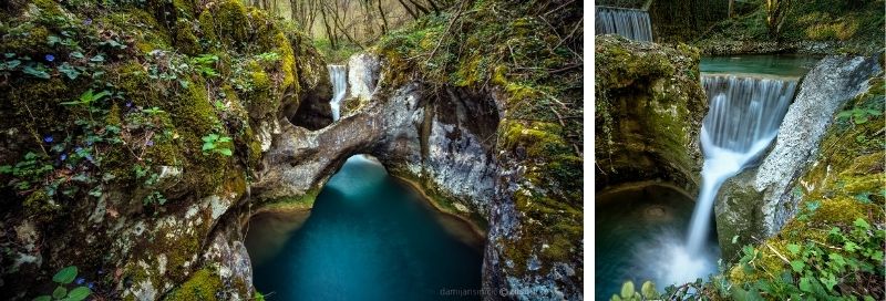Oglejte si naravni kamniti most Krčnik